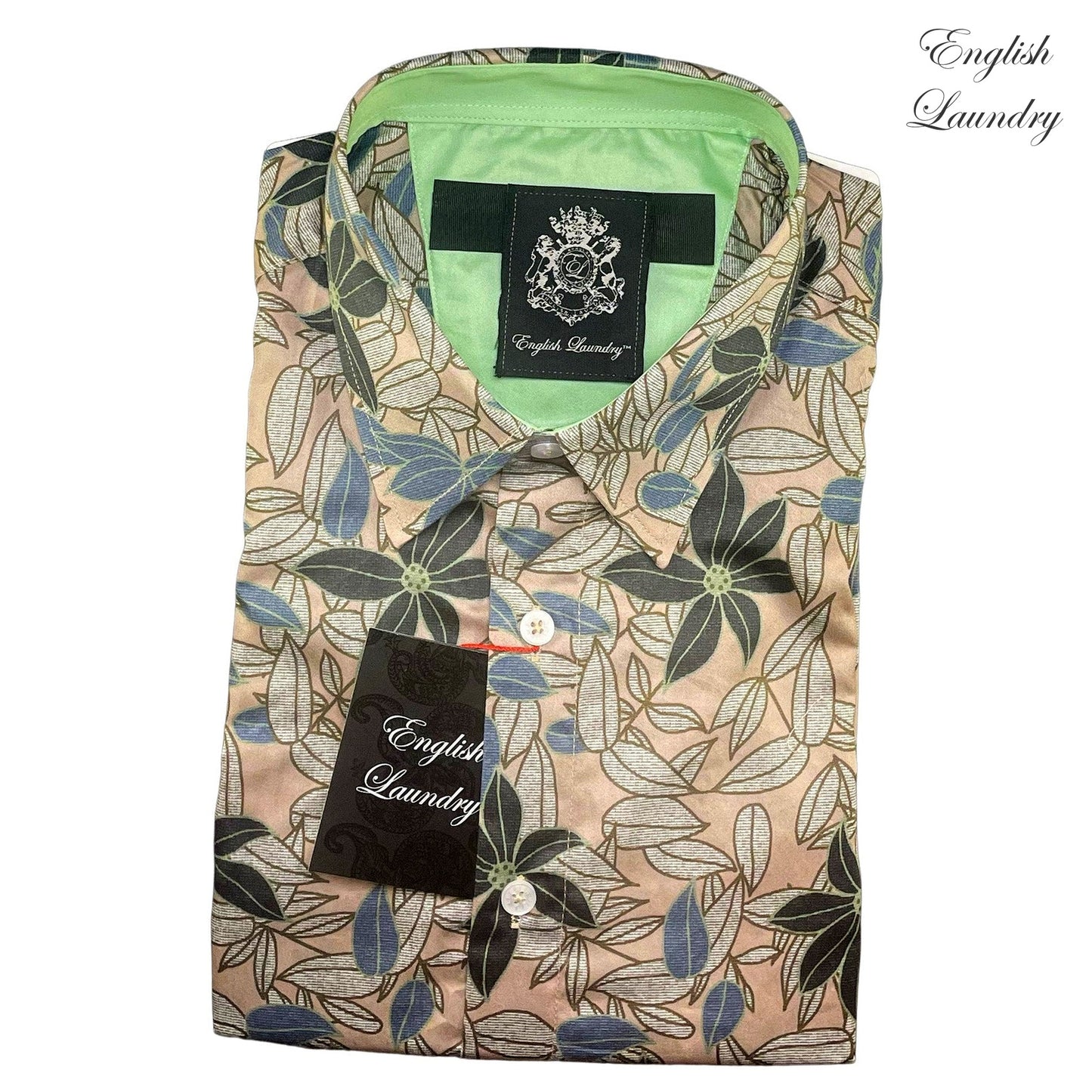 English Laundry (EL2181 SS) bottom-straight approved tidy pack shot with English Laundry transparent logo