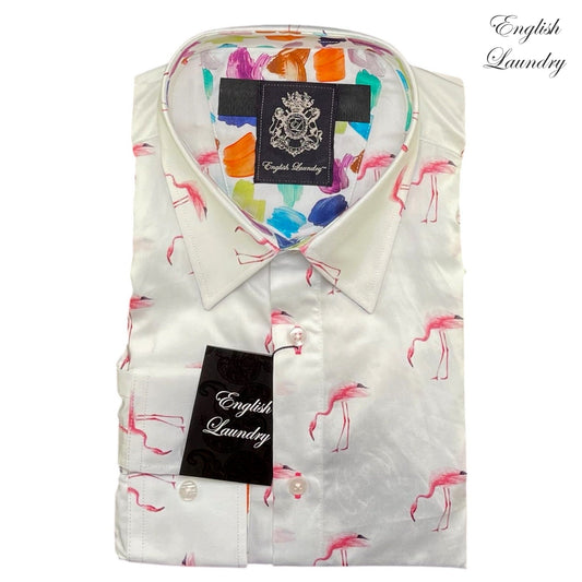 English Laundry (EL2570 SS) bottom-straight approved tidy pack shot with English Laundry transparent logo