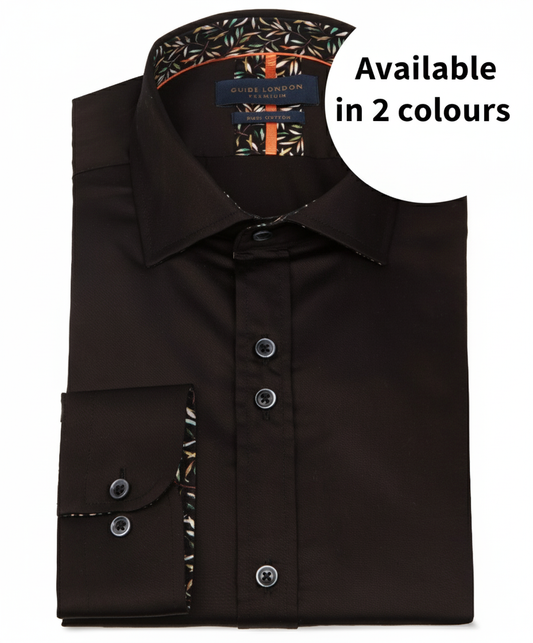 Black dress shirt with floral lining 