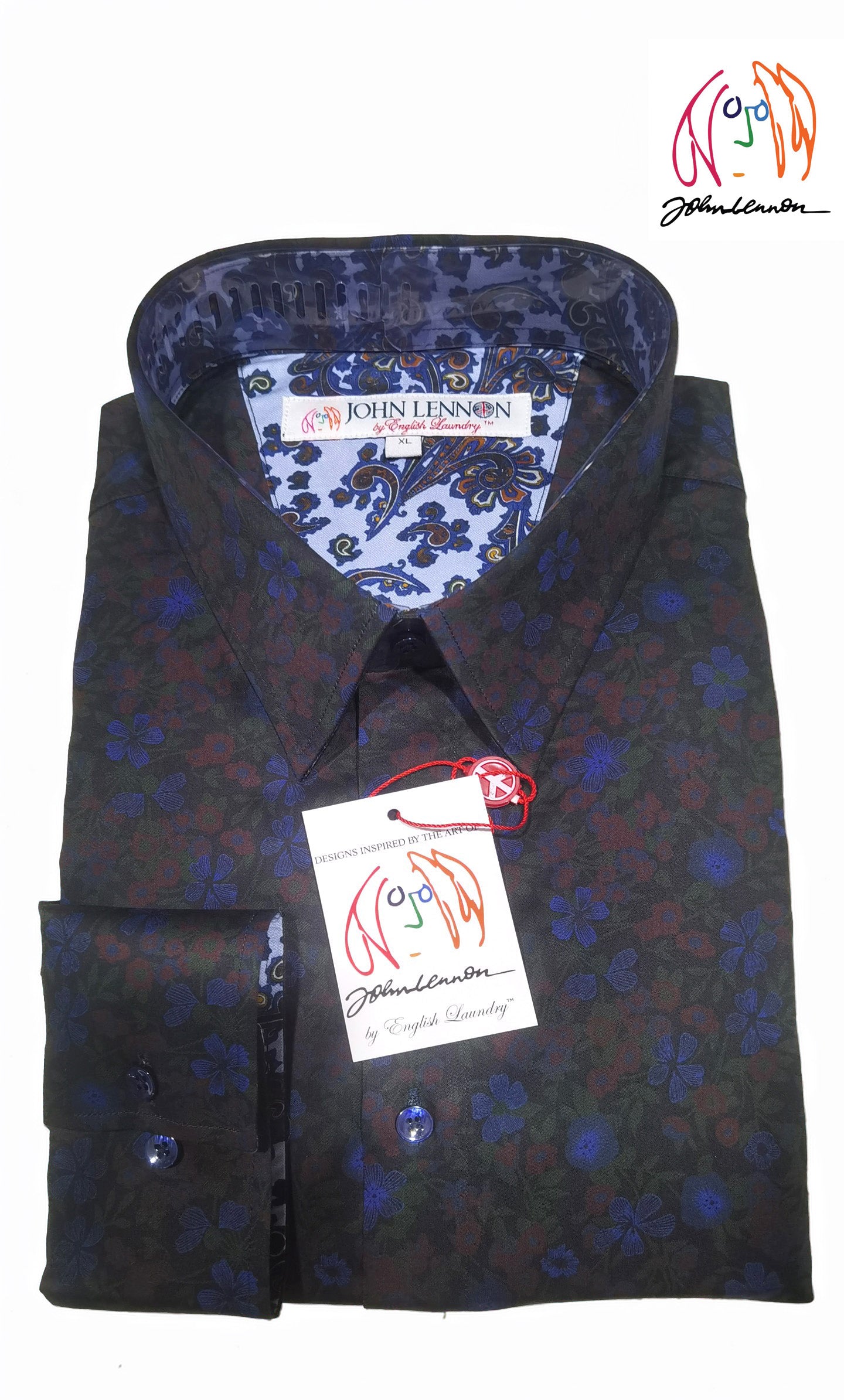 Black patterned floral shirt 