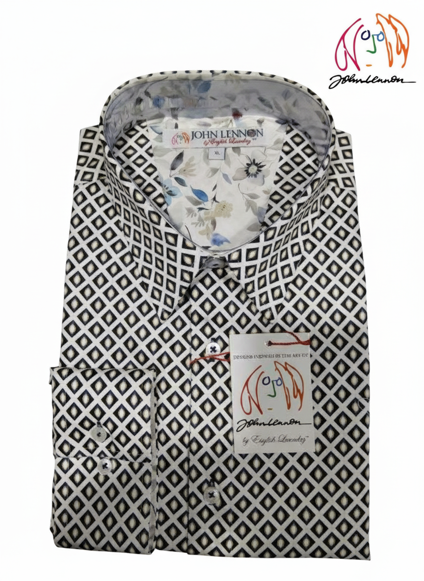 geometric pattern dress shirt