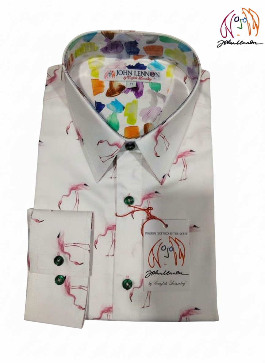 John Lennon Pink Flamingo dress shirt