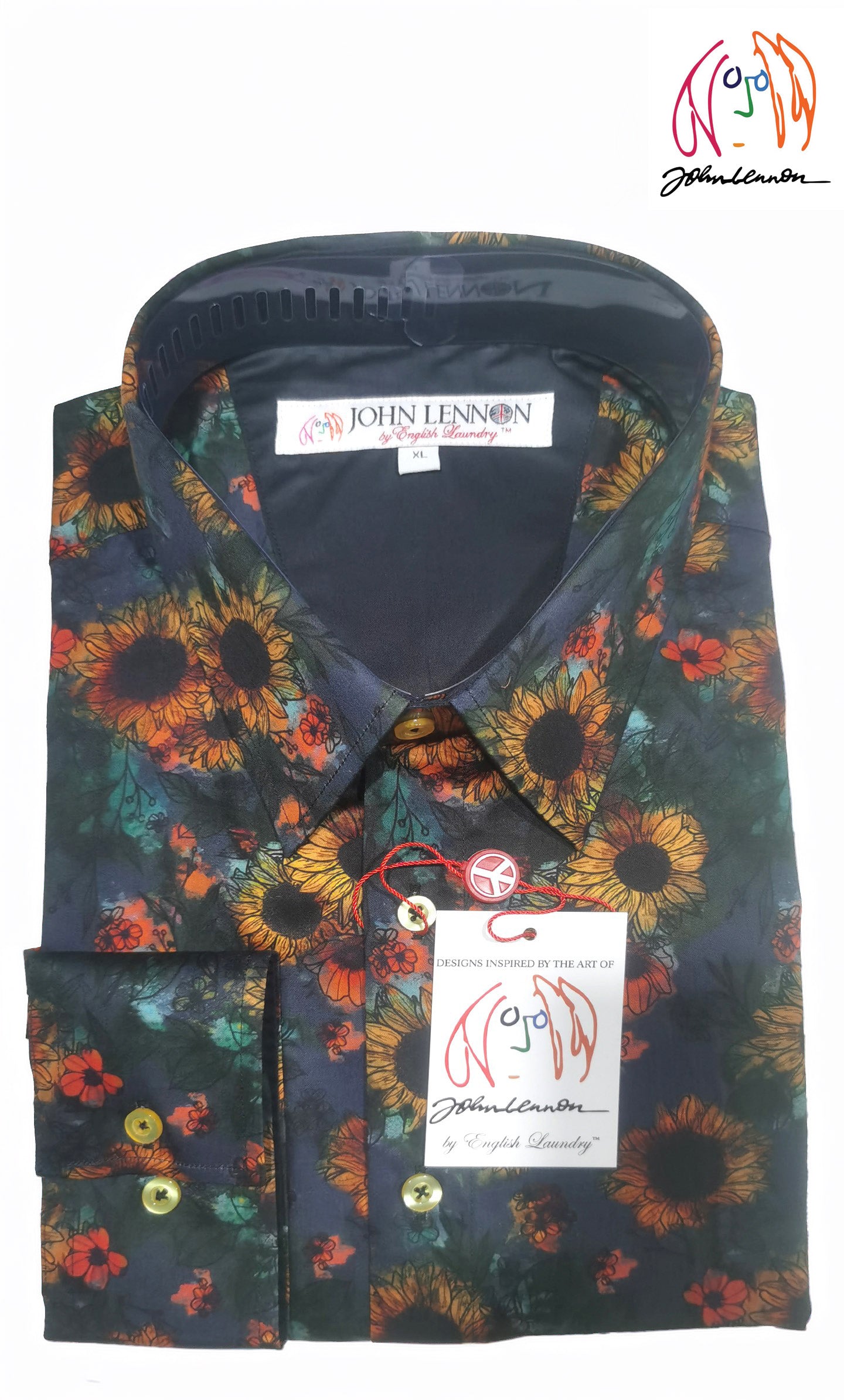 Sunflower pattern dress shirt