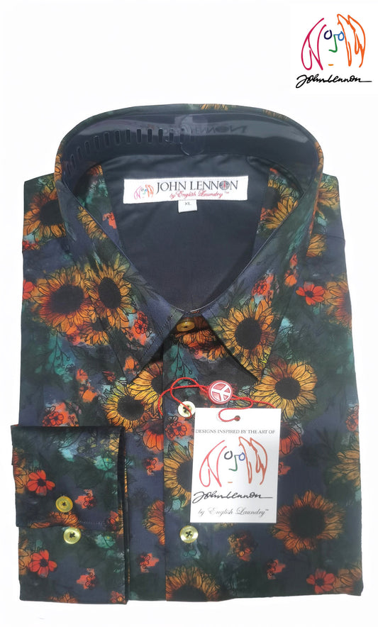 Sunflower pattern dress shirt
