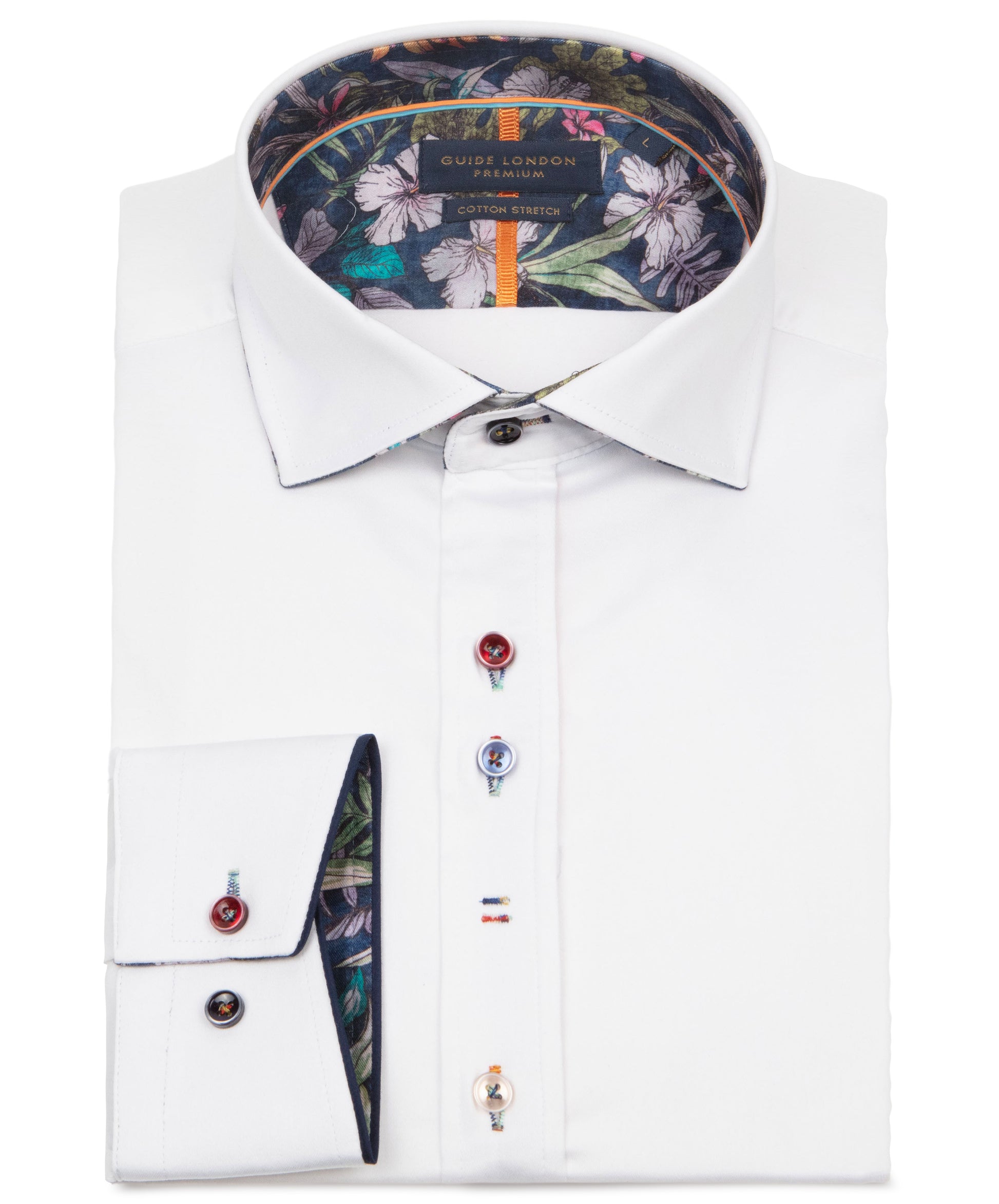 White dress shirt with floral lining 