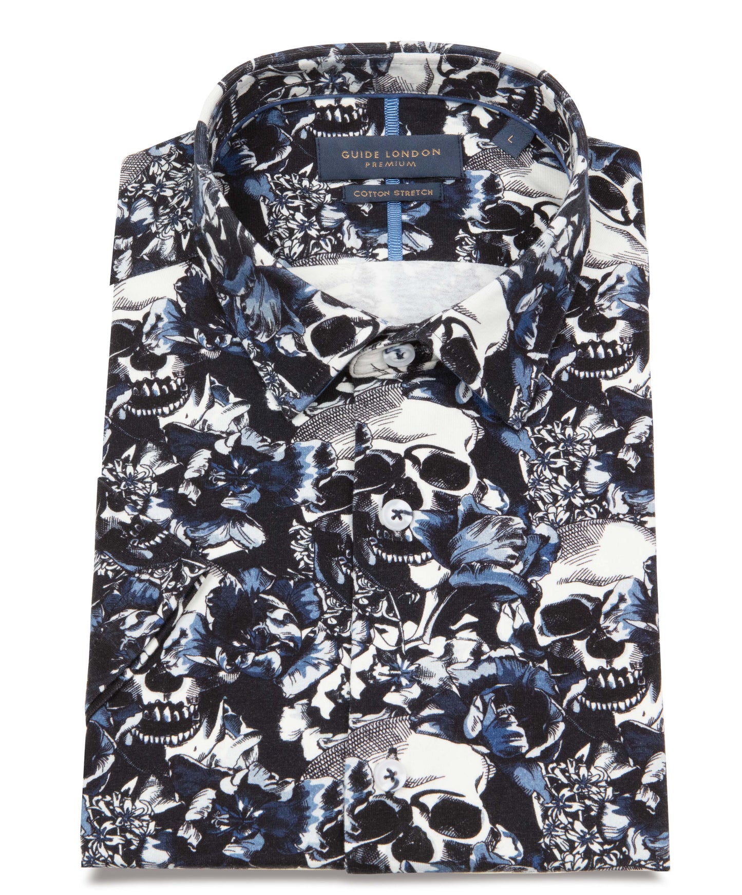Guide London HS2862 blue short sleeve men's shirt
