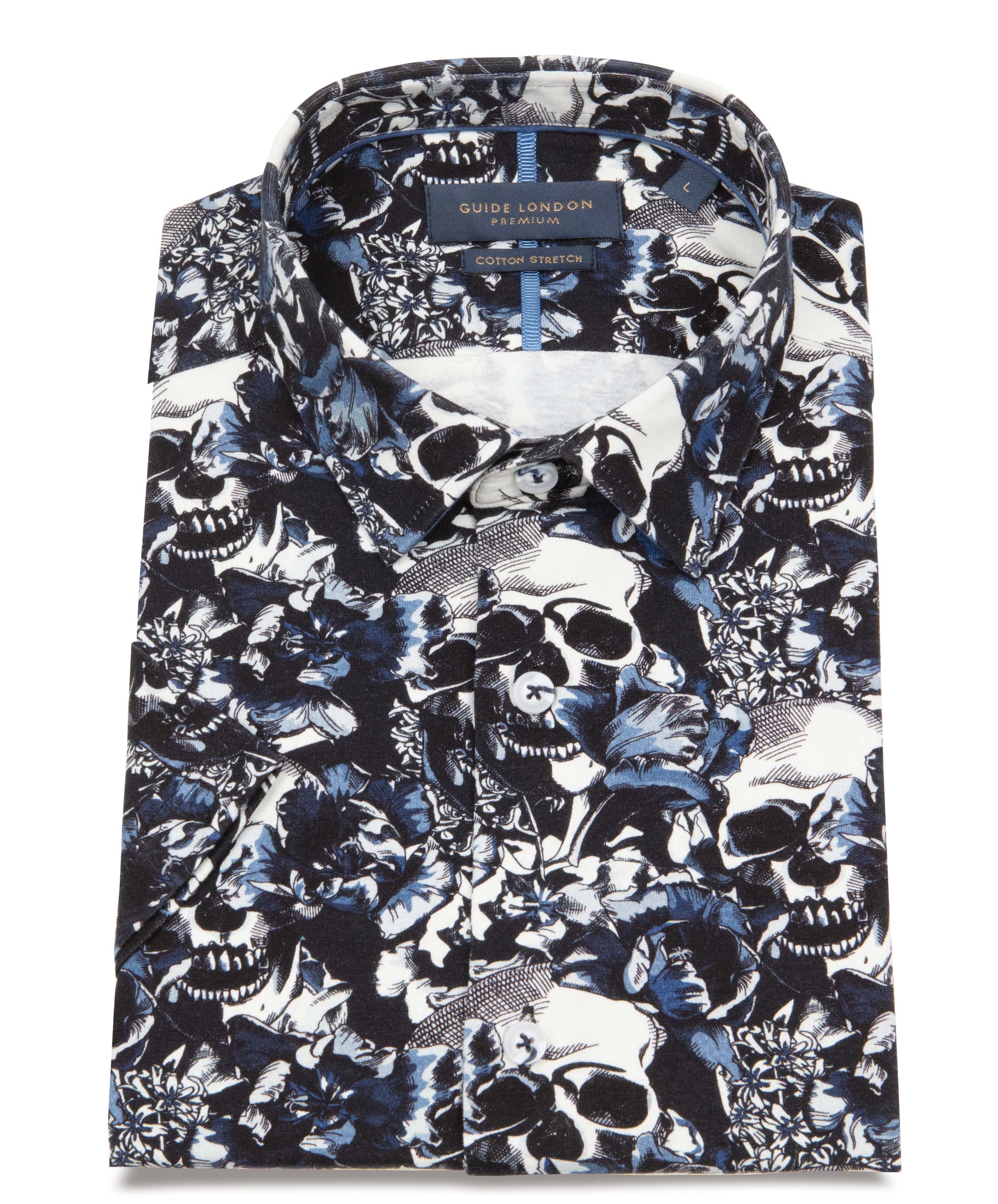 Guide London HS2862 blue short sleeve men's shirt
